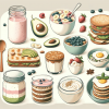 depicting various healthy breakfast options