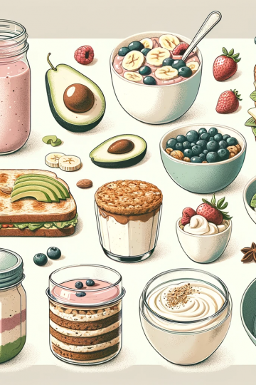 depicting various healthy breakfast options